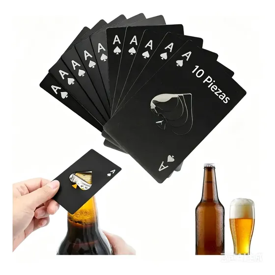 10 Abrebotellas De Acero Inoxidable Con Cartas - Creative