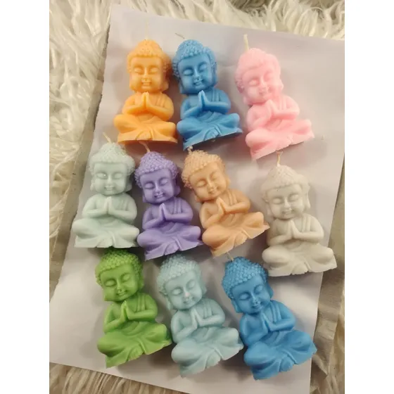 10 Velas De Cera De Soja Con Forma De Buda Aromáticas