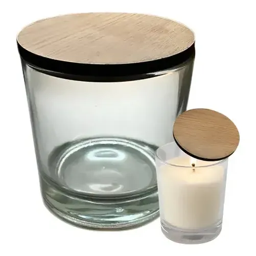 12 Vaso Whisky Vela Soja Tennese Vidrio +tapa Hermosa Top Color Transparente
