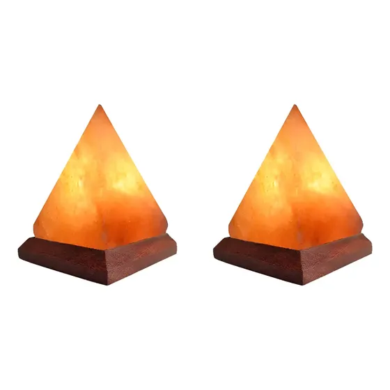 2 Lámparas Led Led Con Forma De Pirámide De Sal Del Himalaya