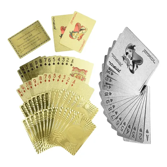 2pc Baraja De Poker Pvc Impermeable Diseño Dólar