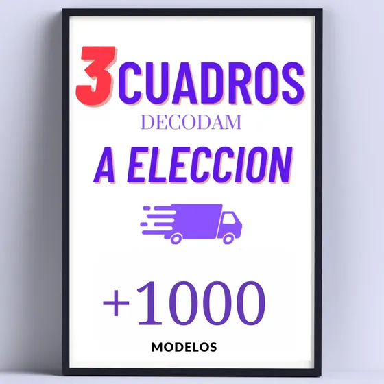 3 Cuadros Portarretrato A Eleccion 30x40cm Marco+lamina Color Negro Armazón Negro