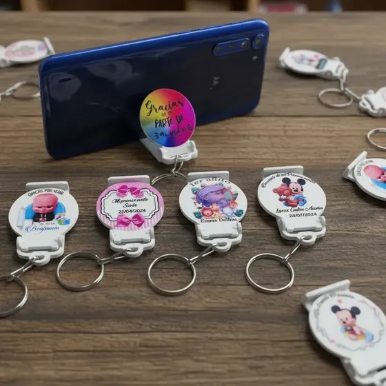 50x Souvenirs Personalizados Llaveros Apoya Celular Cjb