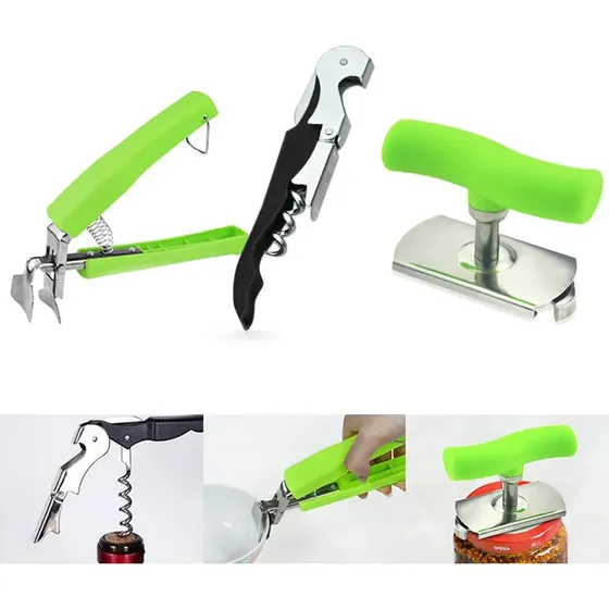 Abrebotellas De Vino Sommelier Juego 3 Piezas Acero Inoxidab