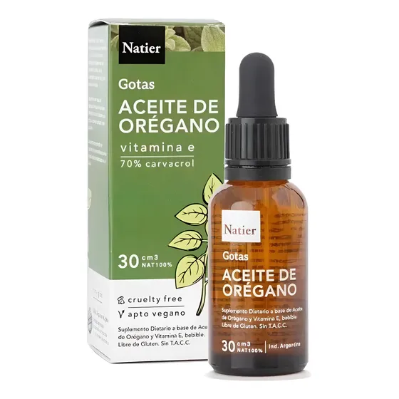 Aceite De Orégano Natier X 30 Ml Antibacteriano Natural