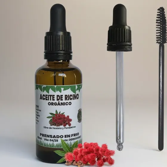 Aceite De Ricino Puro Orgánico Virgen 50 Ml Prensado En Frio