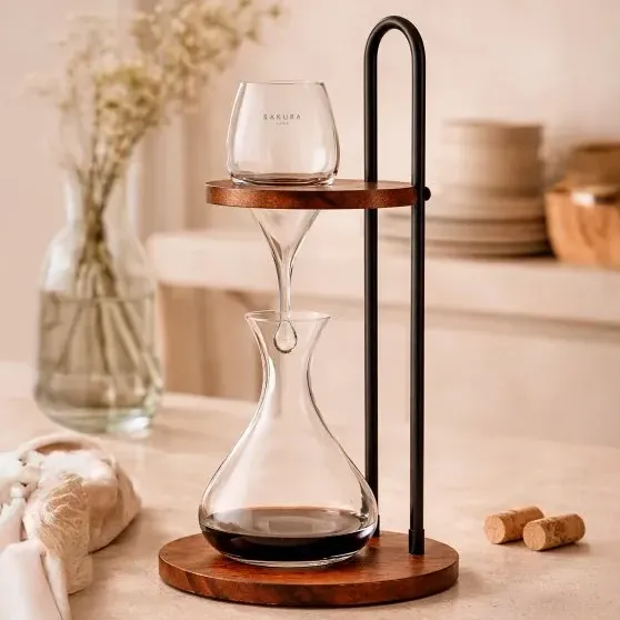 Aireador  Decantador De Vino Sakura Cascade Collection 1.5 L