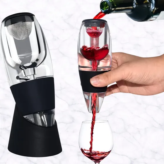 Aireador Oxigenador Decantador De Vino Tinto Con Filtro Base