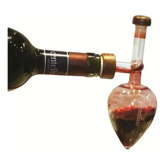 Aireador Vino Forma Durazno Vidrio Decantador Rápido Portabl