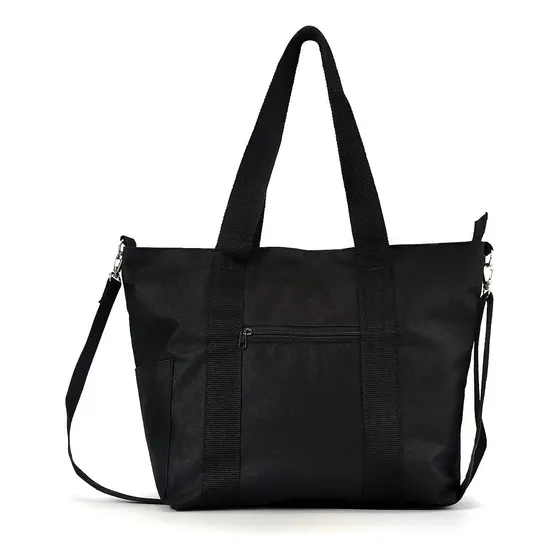 Amplia Cartera Bandolera Para La Facultad Impermeable Negra