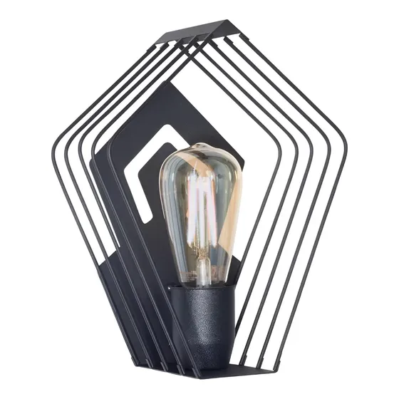 Aplique Led Para Pared Moderno 1 Luz E27 Varesse Ferrolux Color Negro