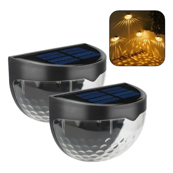 Aplique Solar Led Para Pared Y Jardín X2 Negro