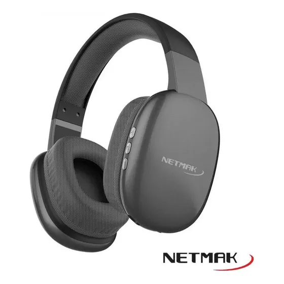 Auricular Vincha Bluetooth Inalambrico y cable Netmak Nm-volt Negro