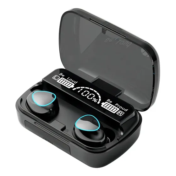 Auriculares Bluetooth M10 Superior F9-5 Carga Celu Bt 5.3 Color Negro Color de la luz Azul oscuro