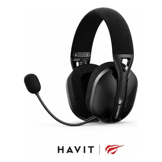 Auriculares Gamer Havit Fuxi-h3b Wireless/bluetooth/usb/3.5mm para jugadores, color negro