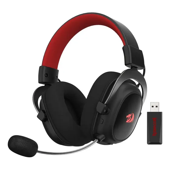 Auriculares gamer inalámbricos Redragon H510-PRO H510-PRO negro con luz LED