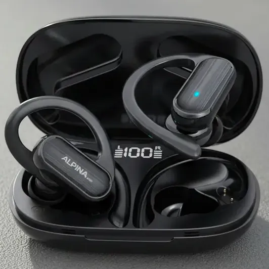 Auriculares Inalambricos Deportivos Gancho Alpina F50 Pro C Color Negro