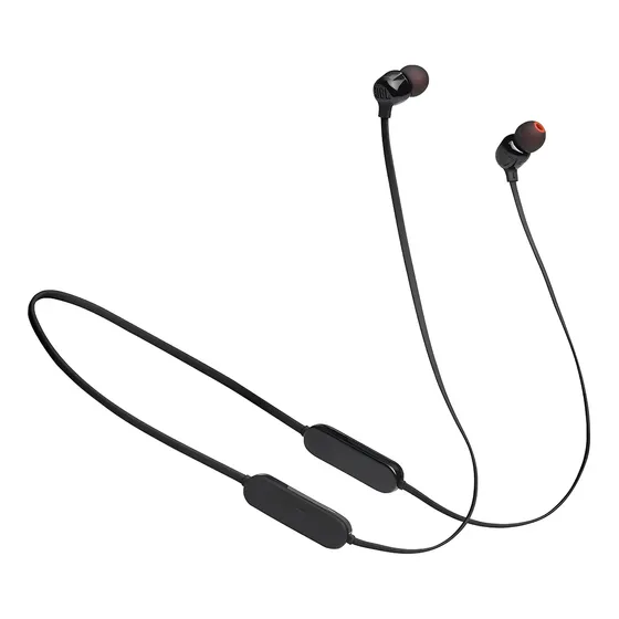 Auriculares inalámbricos Jbl Tune 125bt Bluetooth Black con banda para el cuello en color NEGRO
