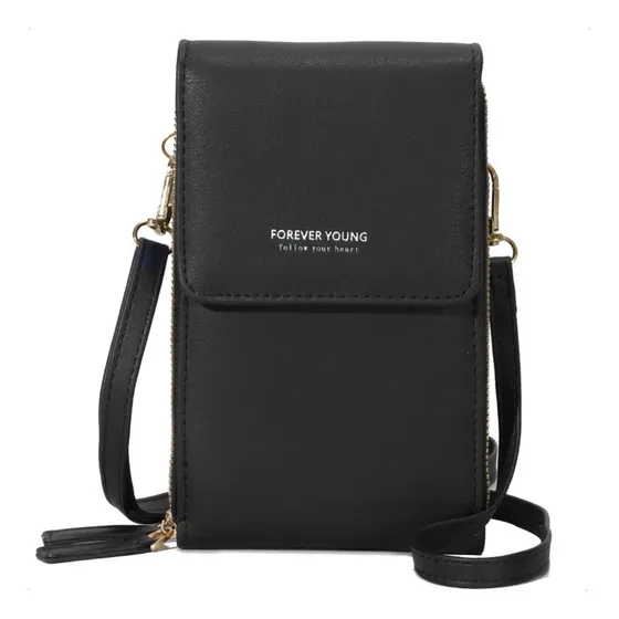 Bandolera Elisabeth&Co Tokio con Ventana Táctil para Celular de Mujer Negra