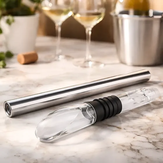Barra Enfriadora Vino Con Vertedor 3 En 1 Acero Inoxidable
