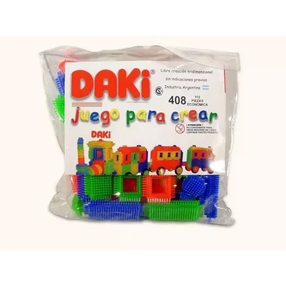 Bloques Didácticos Daki, 112 Piezas Multiformas para Armar y Crear