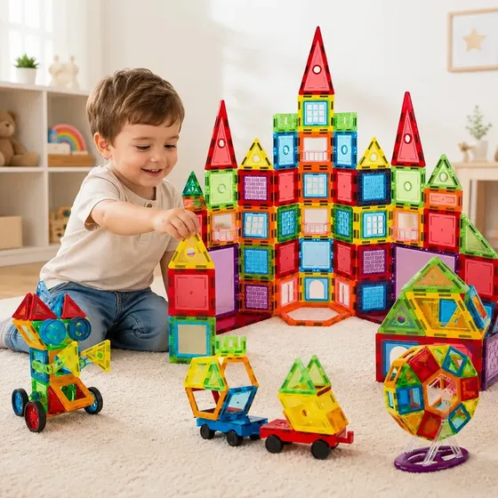 Bloques Magneticos De Construcción Imantados 80 Piezas 80 Colorido