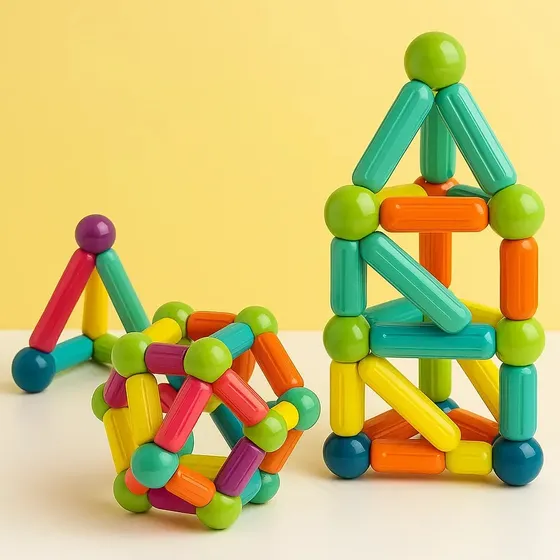 Bloques Magneticos Para Armar Barra Construccion Magnetic Sticks 42 Piezas Juego Imantado Niños Niñas Hard Comex