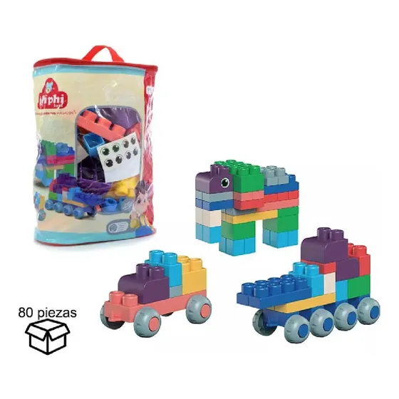 Bloques Soft De Construcción 80 Piezas - Phi Phi Toys