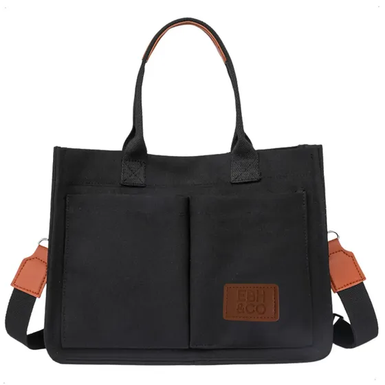 Bolso Urbano Elisabeth&Co Miranda de Lona Canvas Negro para Notebook de 14"