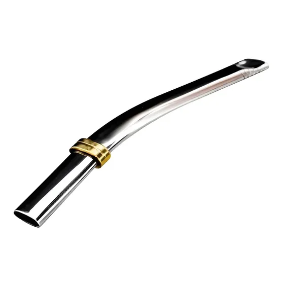 Bombilla Chata Acero Inoxidable Plateada 18cm