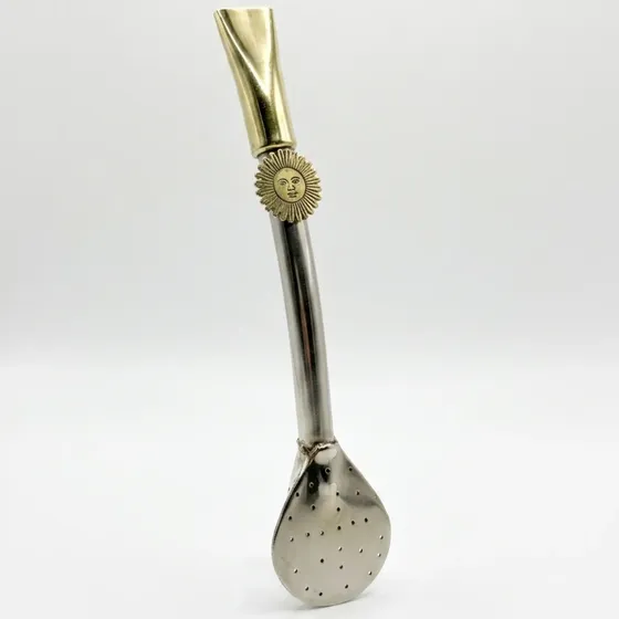 Bombillon Premium Alpaca Bronce Pico Rey Dije Sol Argentina
