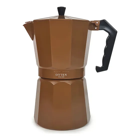 Cafetera Aluminio Italiana Marrón 12 Tazas Otten 600 Ml Marrón