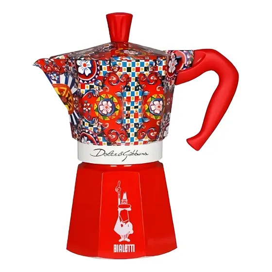 Cafetera Bialetti Moka Express Dolce & Gabbana 6 Tazas Color Rojo