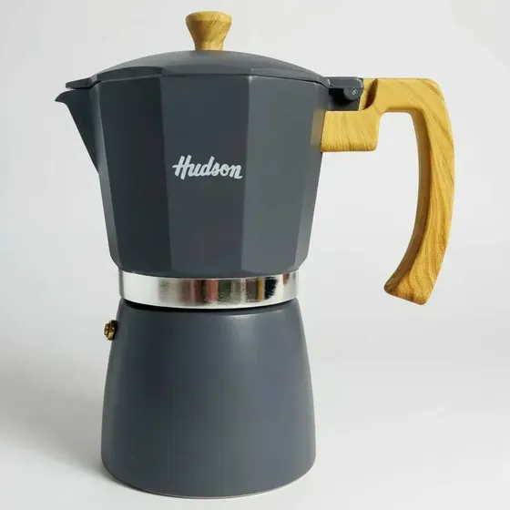 Cafetera Estilo Italiana Gris Hudson Aluminio 9 Tazas Bz3