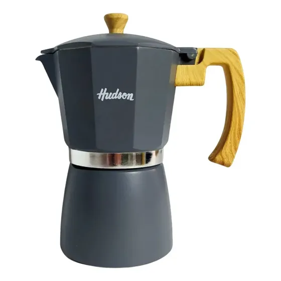 Cafetera Estilo Italiana Gris Hudson Aluminio 9 Tazas