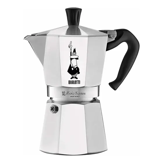 Cafetera Italiana Bialetti Moka Express 6 Pocillos Color Plata