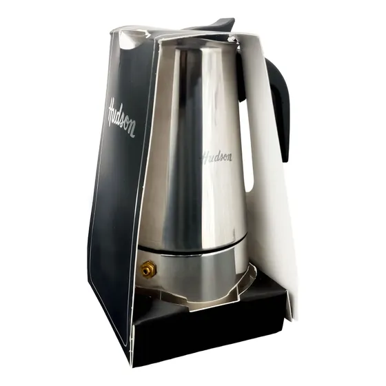 Cafetera Italiana Hudson 9 Tazas Acero Inoxidable Inducc Bz3