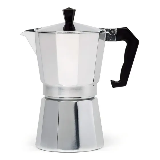 Cafetera Italiana Univex Aluminio Moka 300ML 3 Pocillos Plateado