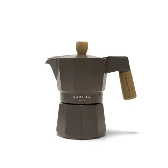 Cafetera Moka Sakura Aurora Espresso 3 Pocillos 150ml Aluminio Color Brown