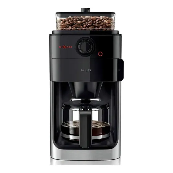 Cafetera Philips Grind & Brew Hd7767/00 1,2lt Con Molinillo Color Negro