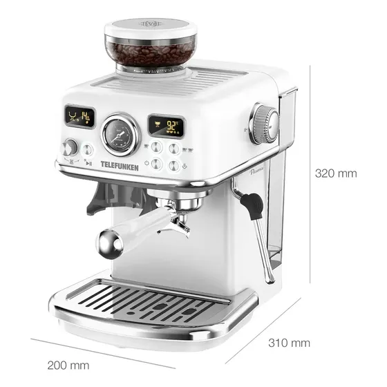Cafetera Telefunken Espresso Parma Con Molinillo Integrado Blanco