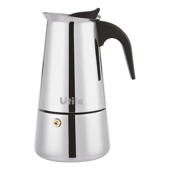 Cafetera Tipo Italiana 6 Tazas Espresso Acero Utile