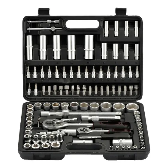 Caja De Herramientas 108 Pzs De Acero Vanadio Premium Plateado