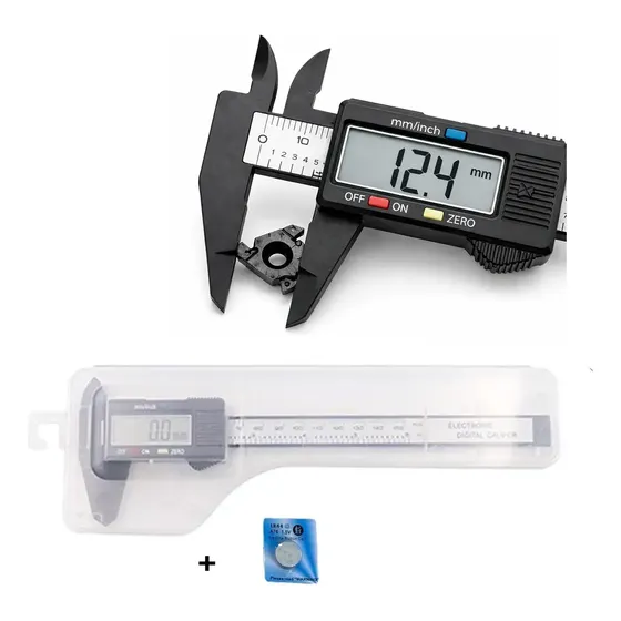 Calibre Digital Alta Precision Fibra De Carbono Visor Grande