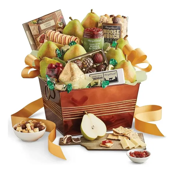Canasta Gourmet Harry & David Deluxe Con Frutas Y Quesos