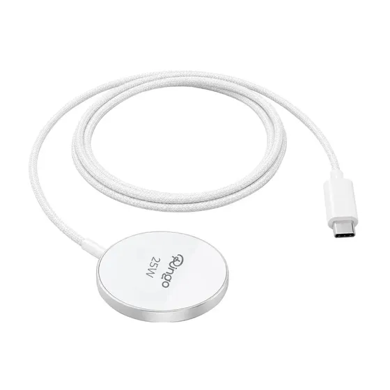Cargador Inalámbrico Ultradelgado MagSafe Qi2 25W Ringo Para iPhone Samsung Color Blanco