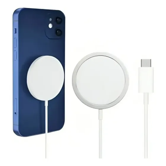 Cargador Magnético Toptecnouy Magsafe iPhone Blanco 15W Rápido 12 13 14 15