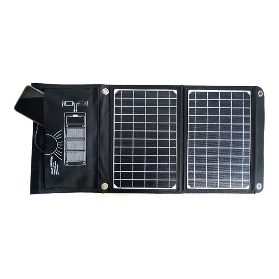 Cargador Portatil Panel Solar Celular Plegable Usb 15w Color Negro