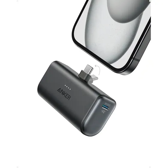 Cargador Portátil Power Bank Anker Nano, 5000mah 22.5w, Batería Externa para Celular con Integrado, Compatible con iPhone Series 17/16/15, S