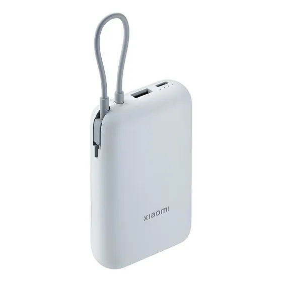 Cargador Portatil Xiaomi 20000 Mah 22.5w Con Cable Integrado Gris Claro